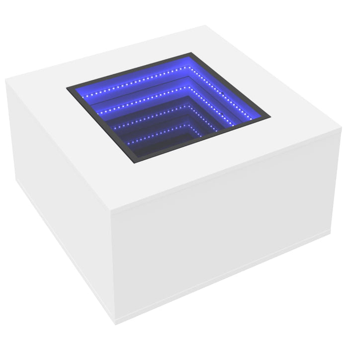 Măsuță de cafea cu LED, alb, 60x60x40 cm, lemn prelucrat - WALTI WALTI