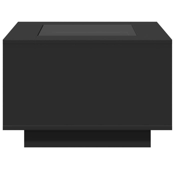 Măsuță de cafea cu LED, negru, 60x60x40 cm, lemn prelucrat WALTI