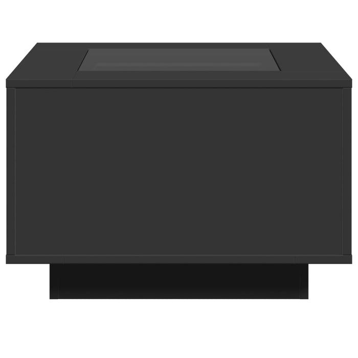 Măsuță de cafea cu LED, negru, 60x60x40 cm, lemn prelucrat WALTI