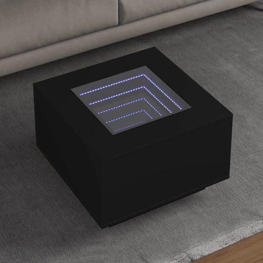 Măsuță de cafea cu LED, negru, 60x60x40 cm, lemn prelucrat - WALTI WALTI
