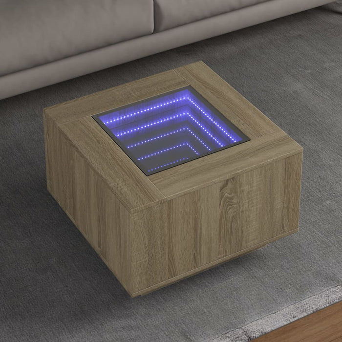 Măsuță cafea cu LED, stejar Sonoma, 60x60x40 cm, lemn prelucrat - WALTI WALTI