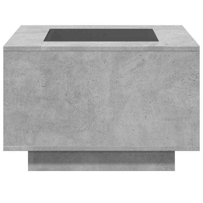 Măsuță de cafea cu LED, gri beton, 60x60x40 cm, lemn prelucrat - WALTI WALTI