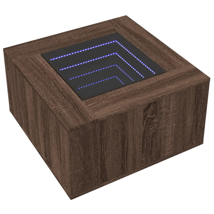 Măsuță de cafea cu LED stejar maro 60x60x40 cm lemn prelucrat - WALTI WALTI