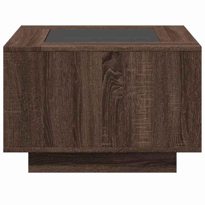 Măsuță de cafea cu LED stejar maro 60x60x40 cm lemn prelucrat - WALTI WALTI
