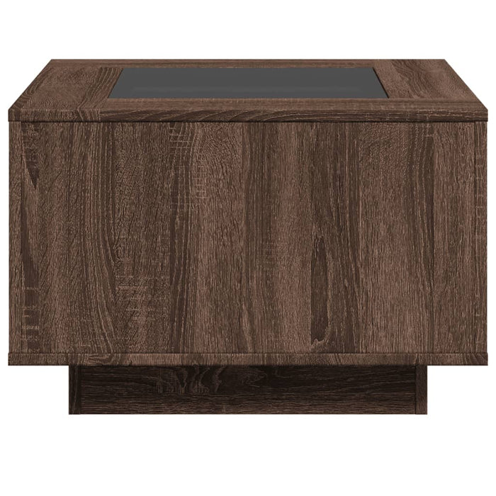 Măsuță de cafea cu LED stejar maro 60x60x40 cm lemn prelucrat - WALTI WALTI
