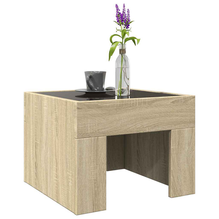 Măsuță de cafea cu LED infinity, stejar sonoma, 40x40x30 cm - WALTI WALTI