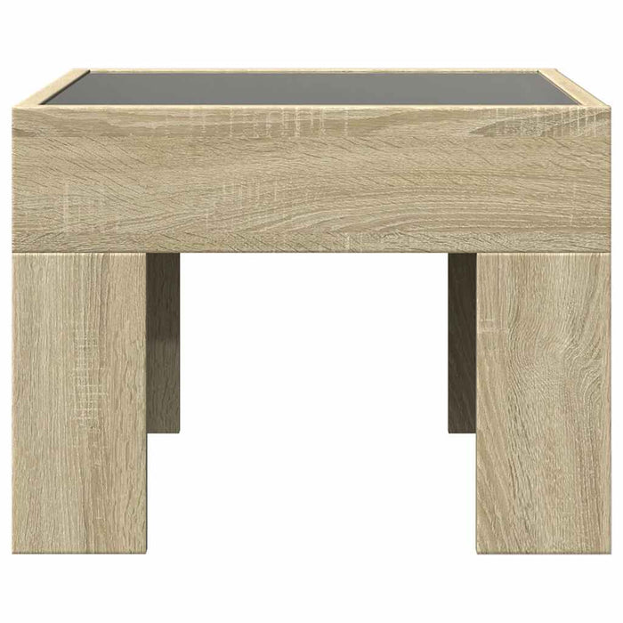 Măsuță de cafea cu LED infinity, stejar sonoma, 40x40x30 cm - WALTI WALTI