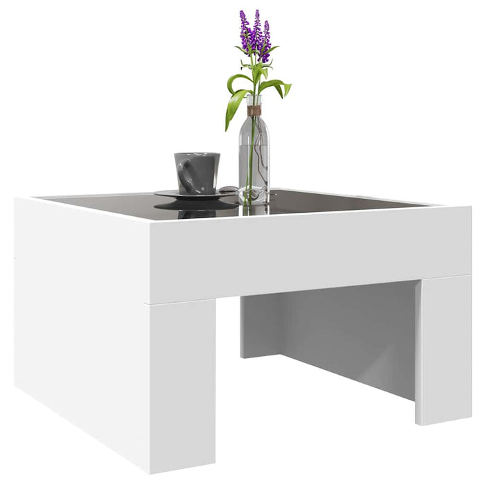 Măsuță de cafea cu LED infinity, alb, 50x50x30 cm WALTI