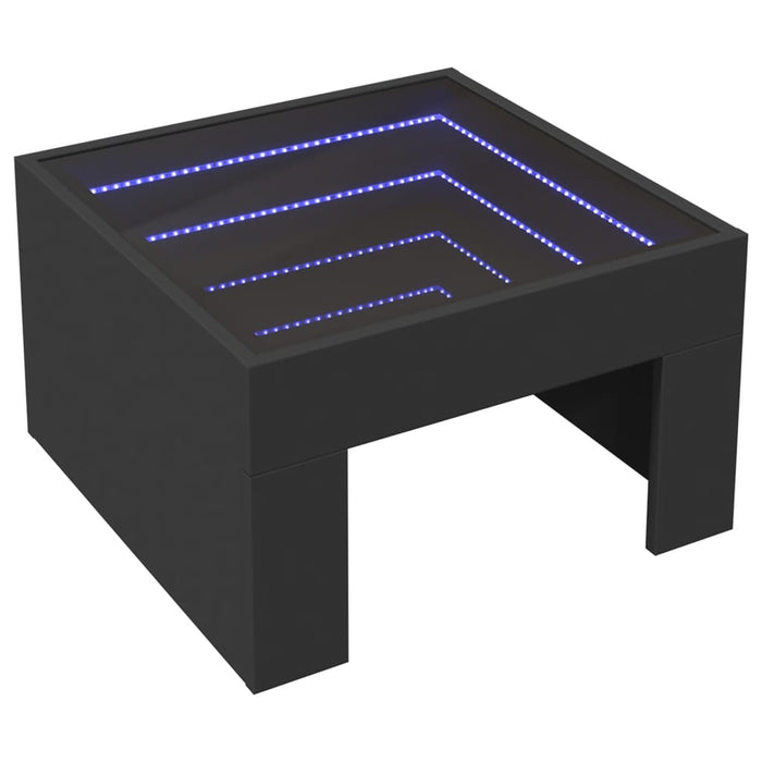 Măsuță de cafea cu LED infinity, negru, 50x50x30 cm WALTI