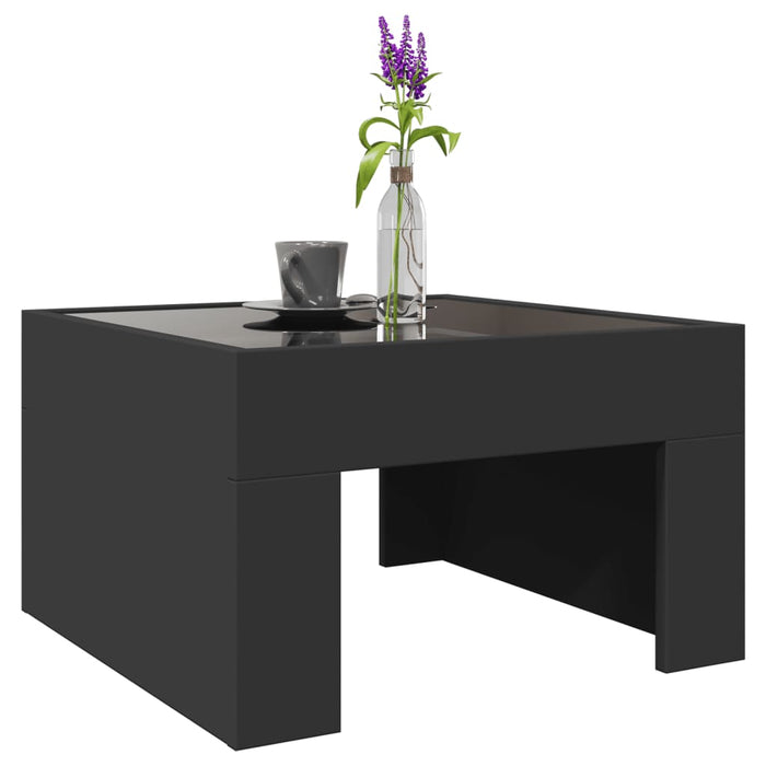 Măsuță de cafea cu LED infinity, negru, 50x50x30 cm WALTI