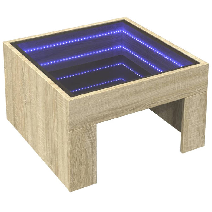 Măsuță de cafea cu LED infinity, stejar sonoma, 50x50x30 cm - WALTI WALTI