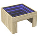 Măsuță de cafea cu LED infinity, stejar sonoma, 50x50x30 cm - WALTI WALTI
