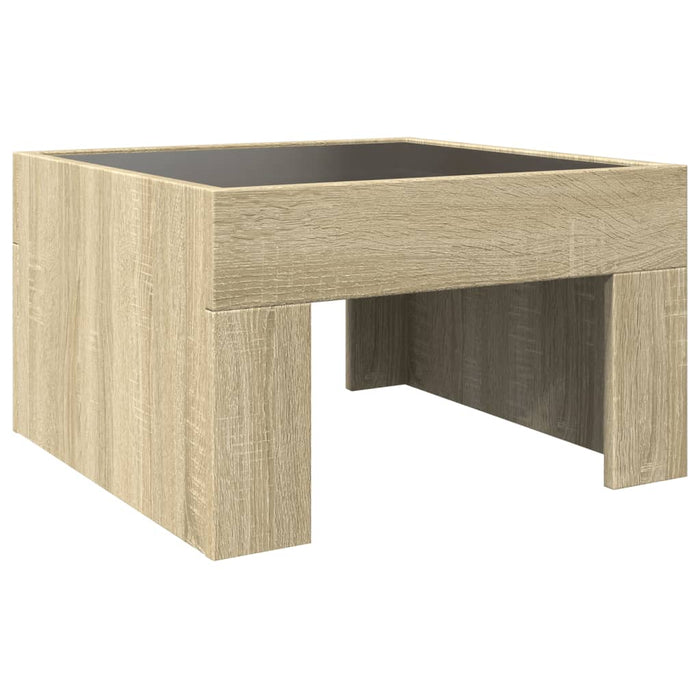Măsuță de cafea cu LED infinity, stejar sonoma, 50x50x30 cm - WALTI WALTI