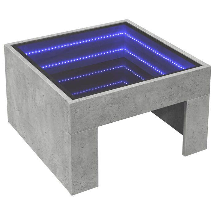 Măsuță de cafea cu LED infinity, gri beton, 50x50x30 cm WALTI
