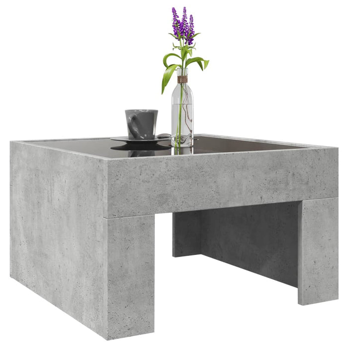 Măsuță de cafea cu LED infinity, gri beton, 50x50x30 cm WALTI