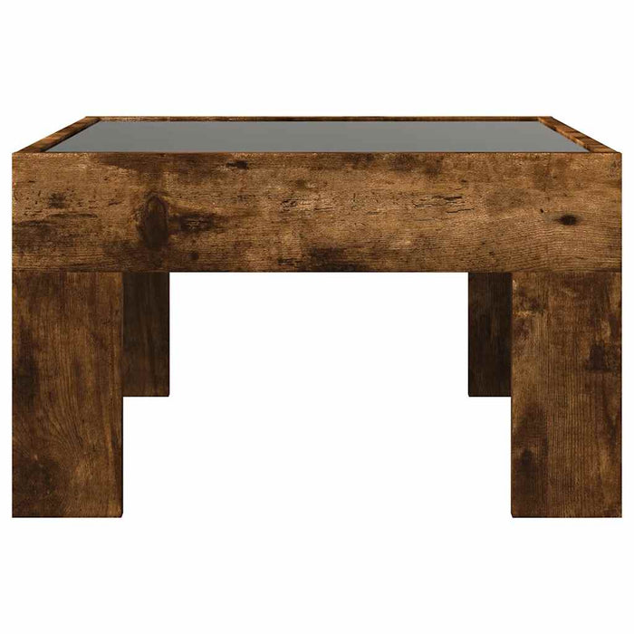 Măsuță de cafea cu LED infinity, stejar fumuriu, 50x50x30 cm - WALTI WALTI