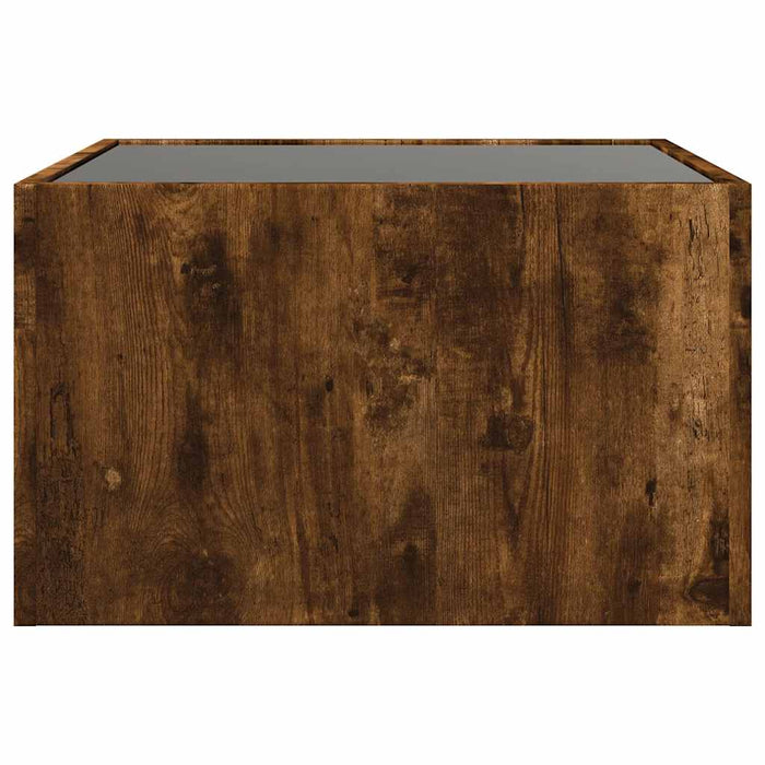 Măsuță de cafea cu LED infinity, stejar fumuriu, 50x50x30 cm - WALTI WALTI