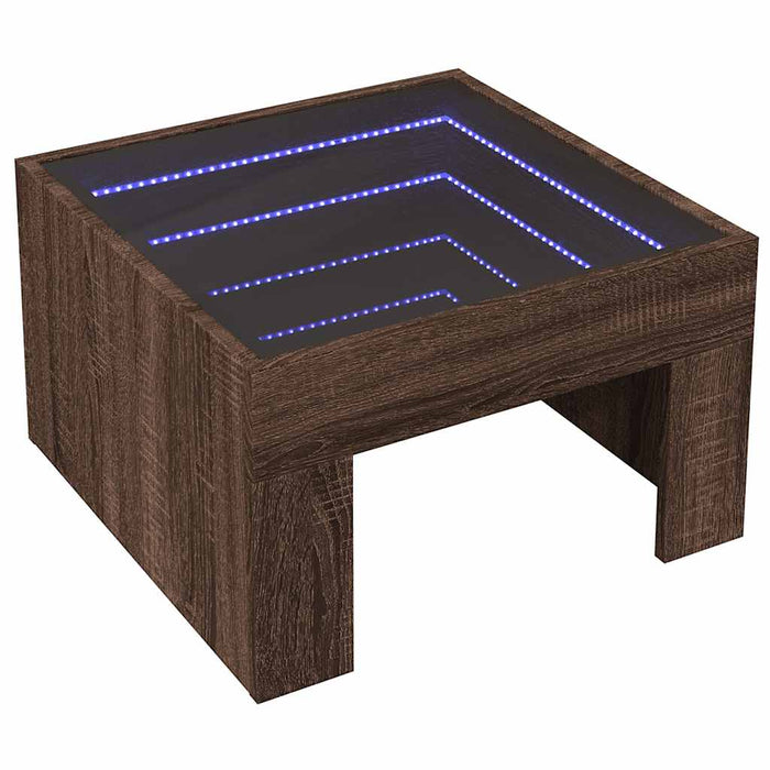 Măsuță de cafea cu LED infinity, stejar maro, 50x50x30 cm - WALTI WALTI