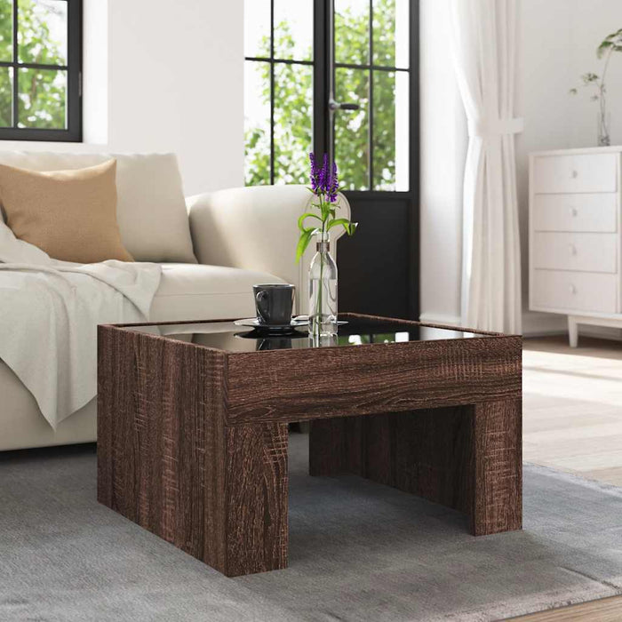 Măsuță de cafea cu LED infinity, stejar maro, 50x50x30 cm - WALTI WALTI