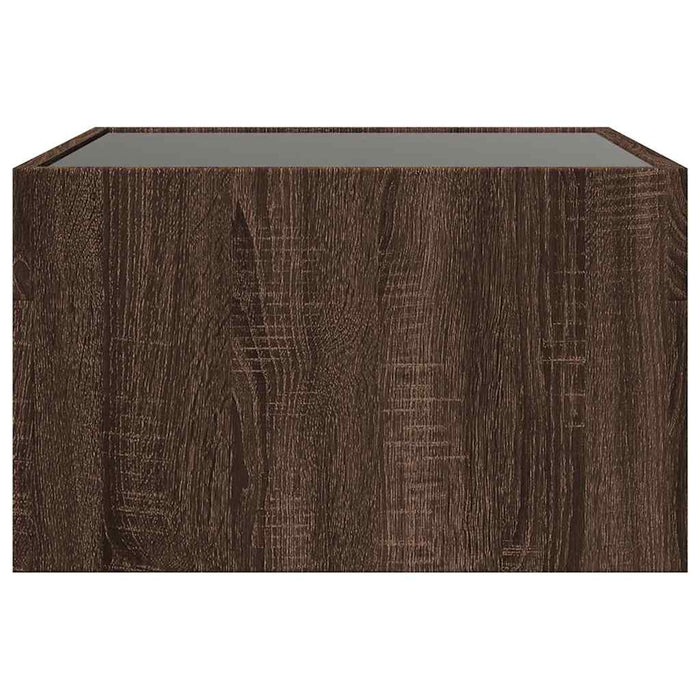 Măsuță de cafea cu LED infinity, stejar maro, 50x50x30 cm - WALTI WALTI
