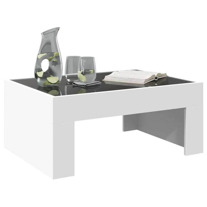 Măsuță de cafea cu LED infinity, alb, 70x50x30 cm - WALTI WALTI
