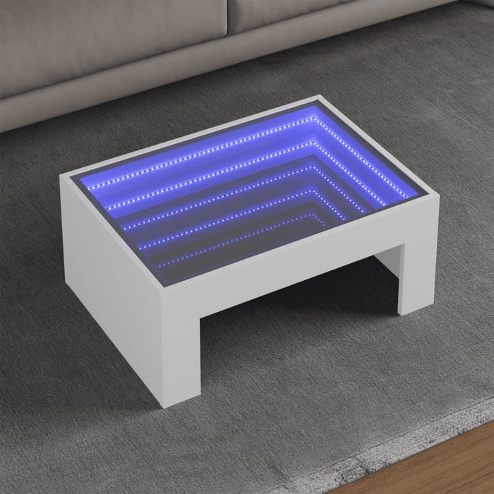 Măsuță de cafea cu LED infinity, alb, 70x50x30 cm - WALTI WALTI