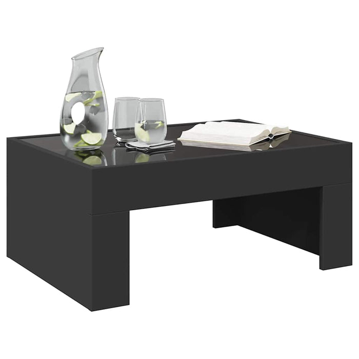 Măsuță de cafea cu LED infinity, negru, 70x50x30 cm - WALTI WALTI