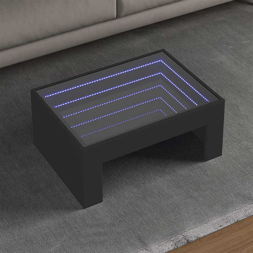 Măsuță de cafea cu LED infinity, negru, 70x50x30 cm - WALTI WALTI