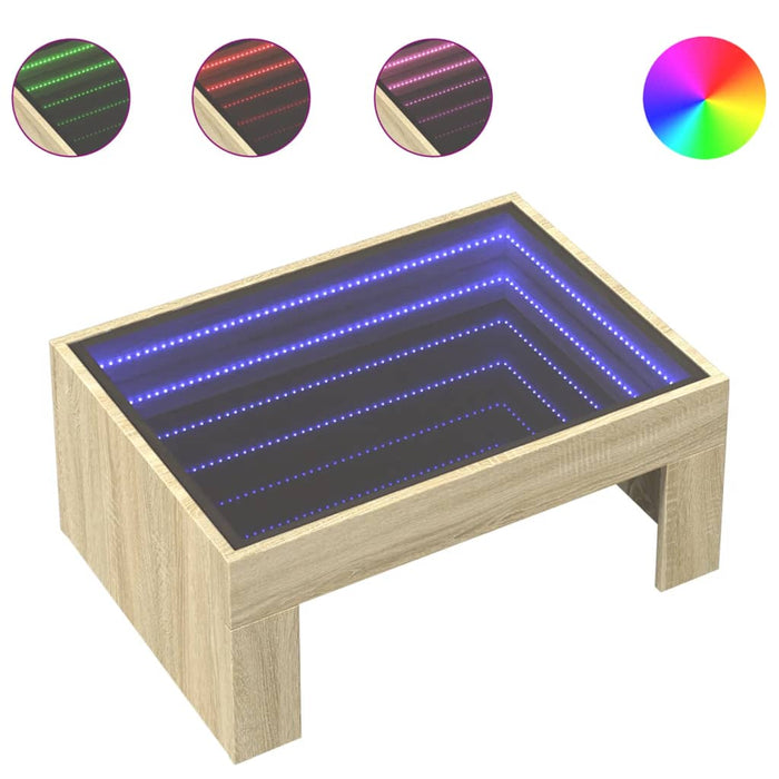 Măsuță de cafea cu LED infinity, stejar sonoma, 70x50x30 cm - WALTI WALTI