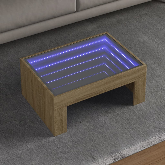 Măsuță de cafea cu LED infinity, stejar sonoma, 70x50x30 cm - WALTI WALTI
