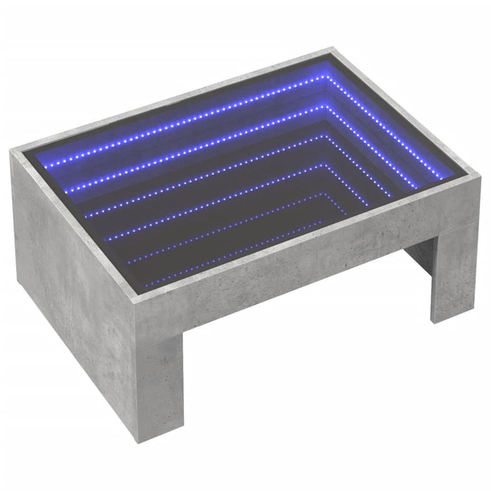 Măsuță de cafea cu LED infinity, gri beton, 70x50x30 cm - WALTI WALTI