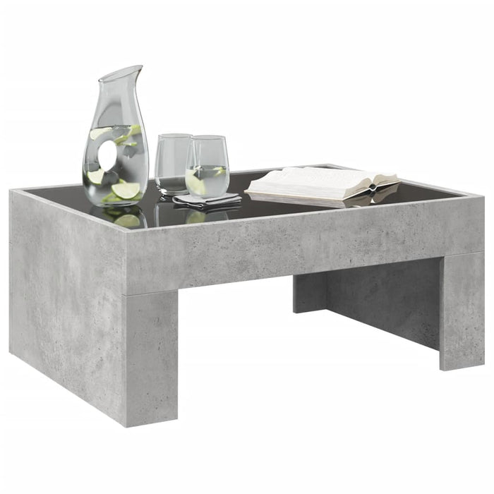 Măsuță de cafea cu LED infinity, gri beton, 70x50x30 cm - WALTI WALTI