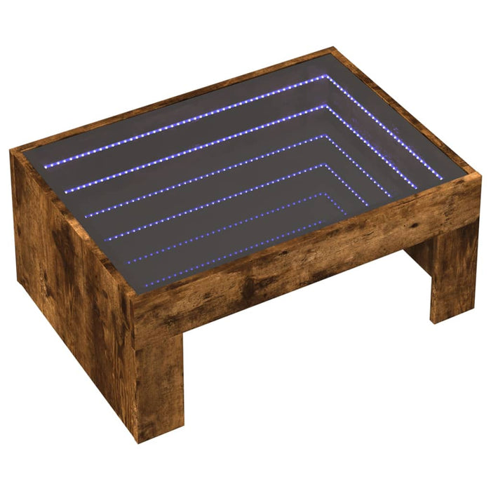 Măsuță de cafea cu LED infinity, stejar fumuriu, 70x50x30 cm - WALTI WALTI