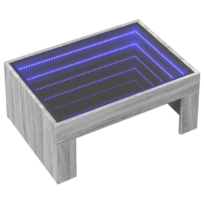 Măsuță de cafea cu LED infinity, gri sonoma, 70x50x30 cm - WALTI WALTI