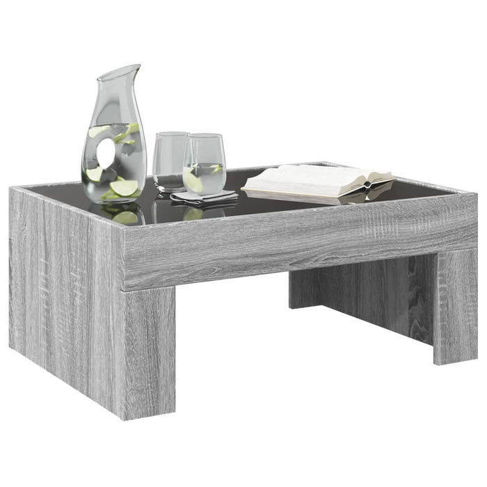 Măsuță de cafea cu LED infinity, gri sonoma, 70x50x30 cm - WALTI WALTI