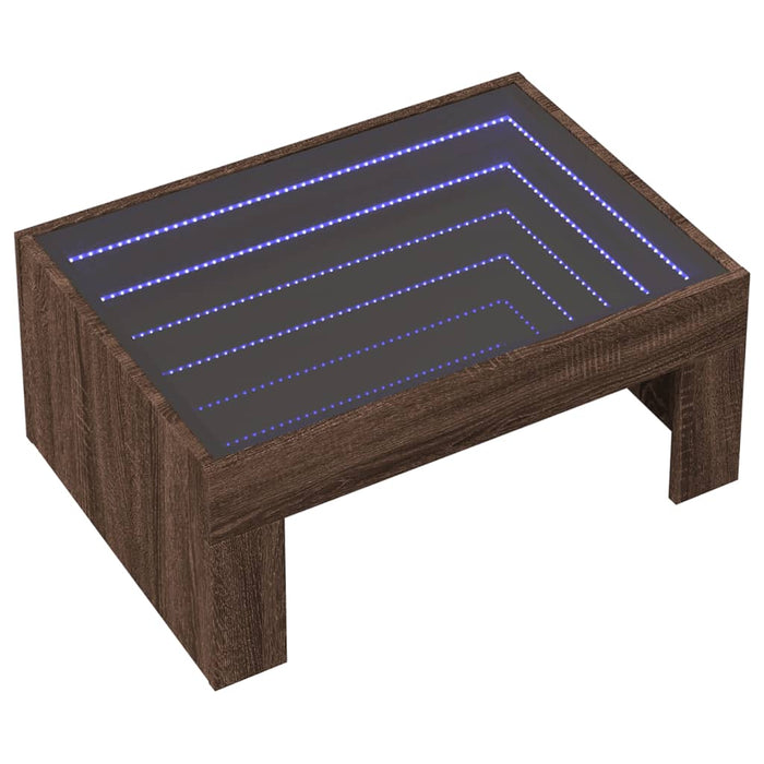 Măsuță de cafea cu LED infinity, stejar maro, 70x50x30 cm - WALTI WALTI