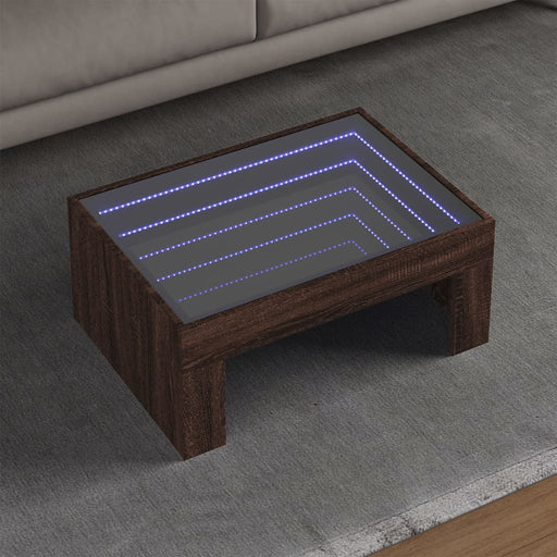 Măsuță de cafea cu LED infinity, stejar maro, 70x50x30 cm - WALTI WALTI