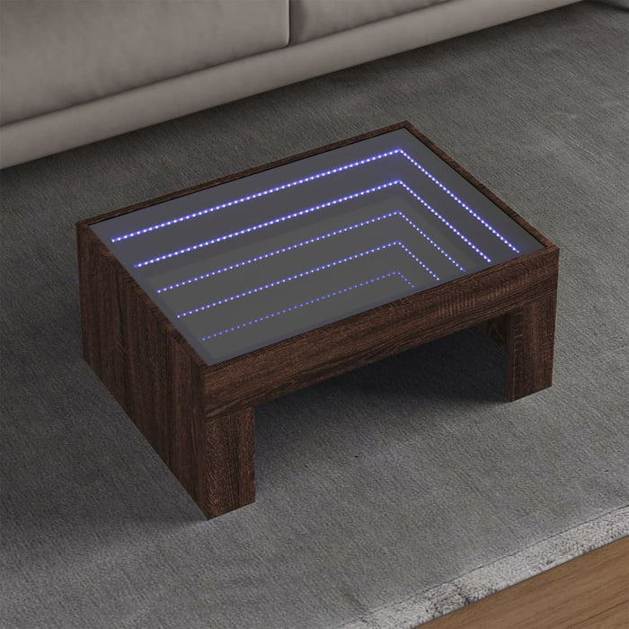 Măsuță de cafea cu LED infinity, stejar maro, 70x50x30 cm - WALTI WALTI