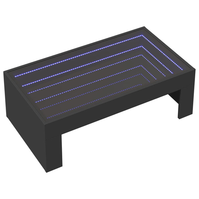 Măsuță de cafea cu LED infinity, negru, 90x50x30 cm WALTI