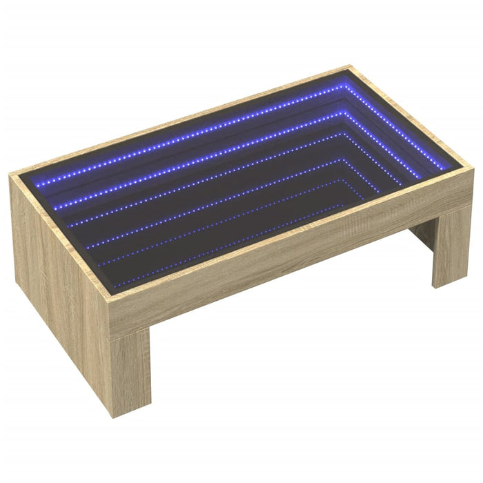 Măsuță de cafea cu LED infinity, stejar sonoma, 90x50x30 cm - WALTI WALTI