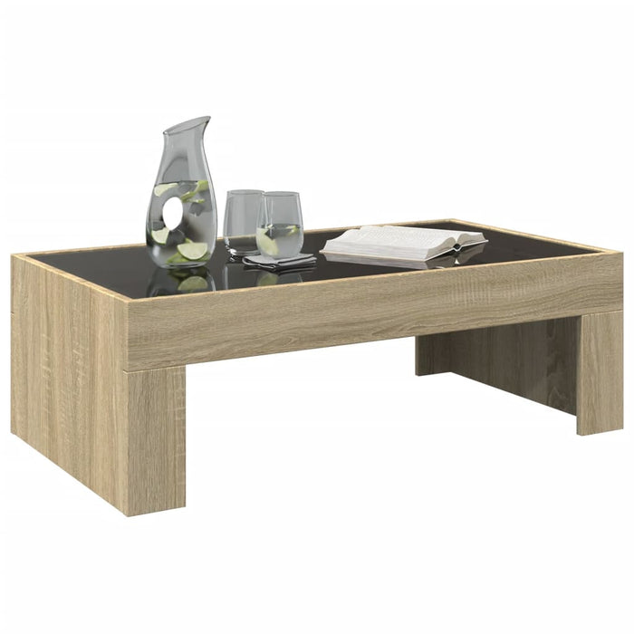 Măsuță de cafea cu LED infinity, stejar sonoma, 90x50x30 cm - WALTI WALTI