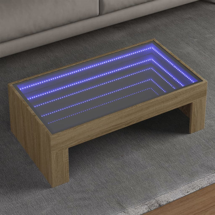 Măsuță de cafea cu LED infinity, stejar sonoma, 90x50x30 cm - WALTI WALTI
