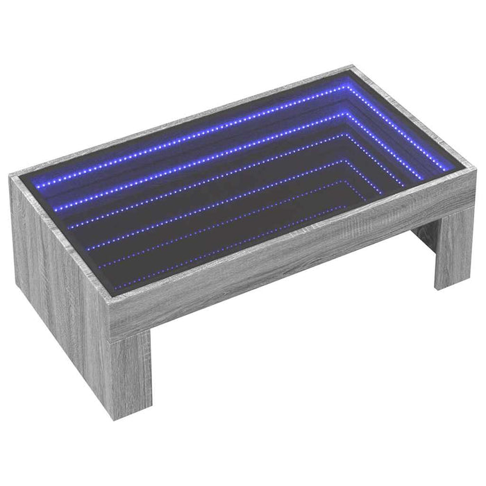 Măsuță de cafea cu LED infinity, gri sonoma, 90x50x30 cm - WALTI WALTI