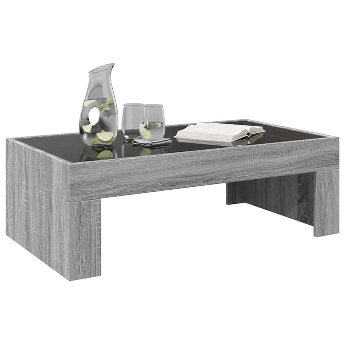 Măsuță de cafea cu LED infinity, gri sonoma, 90x50x30 cm - WALTI WALTI