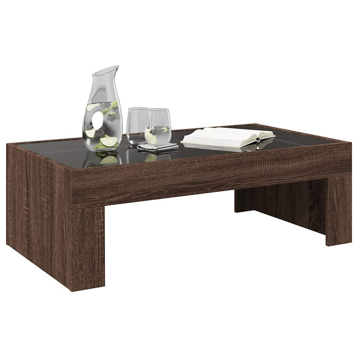 Măsuță de cafea cu LED infinity, stejar maro, 90x50x30 cm - WALTI WALTI