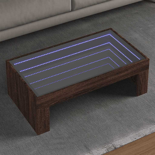Măsuță de cafea cu LED infinity, stejar maro, 90x50x30 cm - WALTI WALTI