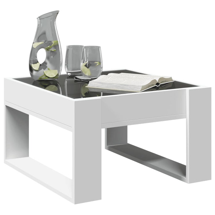 Măsuță de cafea cu LED infinity, alb, 50x53x30 cm - WALTI WALTI