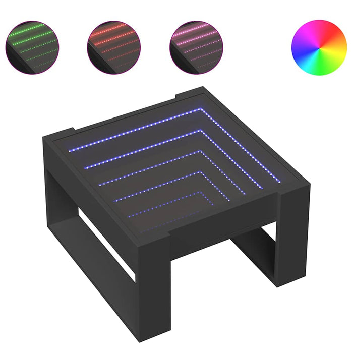 Măsuță de cafea cu LED infinity, negru, 50x53x30 cm - WALTI WALTI