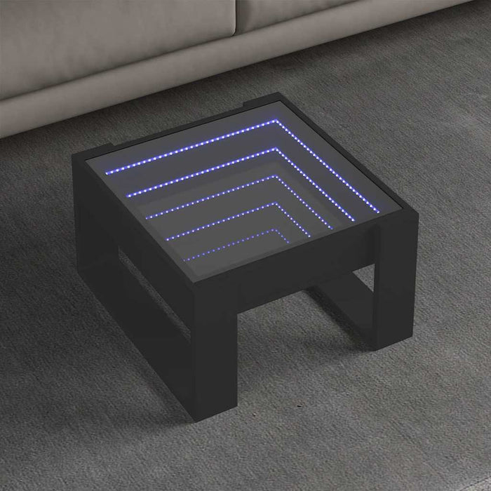 Măsuță de cafea cu LED infinity, negru, 50x53x30 cm - WALTI WALTI