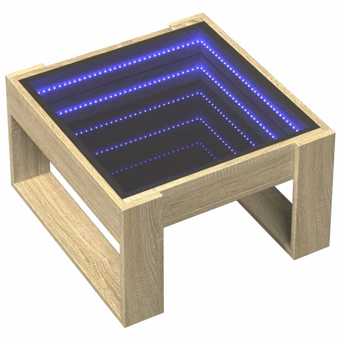 Măsuță de cafea cu LED infinity, stejar sonoma, 50x53x30 cm - WALTI WALTI